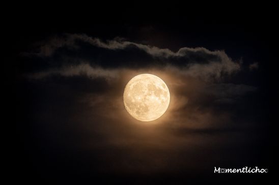 Vollmond am wolkenverhangenen Himmel, Oberschwaben (Nikon Z6III & Nikkor AF-S 500mm F/5.6 PF)